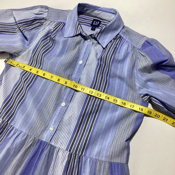 GAP Blue Striped Tiered Mini Dress - Picture 12 of 14